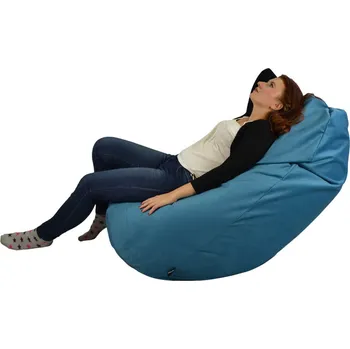 Obývací pokoj Sedací pytel Primabag Mega Sako plyš modrá