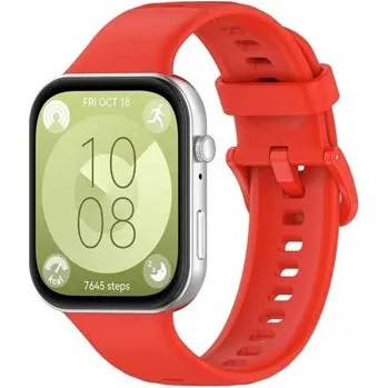 Příslušenství k chytrým hodinkám CELLFISH silikonový řemínek pro Huawei Watch Fit 3 / Fit 4 / Fit 4 Pro červený