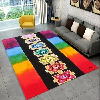 Koberec Koberec s mandalou do obýváku a ložnice | koberec s čakrami - 14,100 x 160 cm 39 x 63 palců