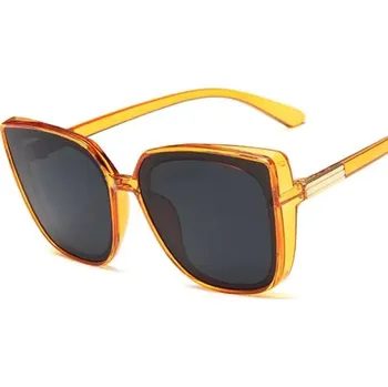 Sluneční brýle Módní sluneční brýle cat eye s velkým rámem - Oranžová šedá