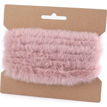 Oděvní / dekorační kožešinový proužek plochý, řezaný šíře 2 cm - pudrová