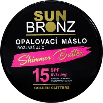 Přípravek na opalování Vivaco Sun Bronz opalovací máslo s třpytivým efektem SPF15 100 ml