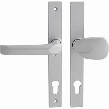 Dveřní kování Zpevněné kování MP Felix H2 (STŘÍBRNÁ), madlo/klika, Otvor na cylidrickou vložku, MP Stříbrná, 92 mm