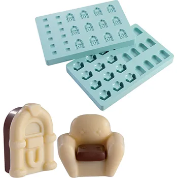 Čokoládová tyčinka Formy na pralinky křeslo a jukebox 275x175 mm MA4002