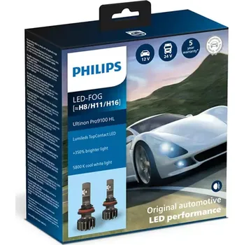 Autožárovka Philips FOG 12V/24V PGJ19-1/2/3 Ultinon Pro9100 HL LED 5800K NOECE 2ks PH 11366U91X2