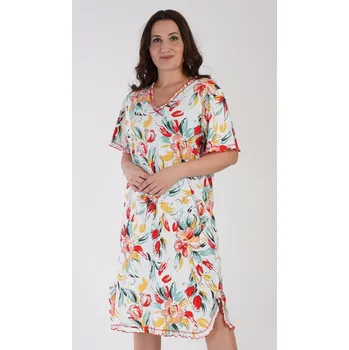 Dámská noční košile Vienetta Secret Dámská noční košile s krátkým rukávem Alex lososová XXL