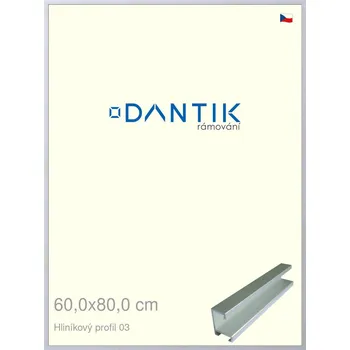Rám na obraz DANTIK rámeček 60x80 | ALU profil 7003 Stříbrná matná (Plexi Čiré) (Vyrobeno s láskou u nás v DANTIKU)
