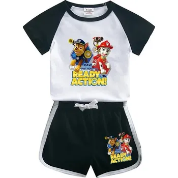 Tlapková Patrola - souprava kraťasy + triko (B) Barva: černá (0366-2), Velikost: 130 (5-6 let)
