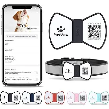 psí známka PawView chytrá známka pro psy pánský motýlek - Modrá