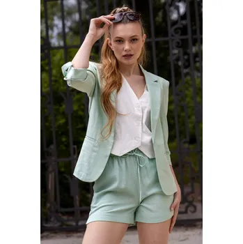 Dámské kraťasy Vero Moda dámské lněné kraťasy Mymilo mint Velikost: XS