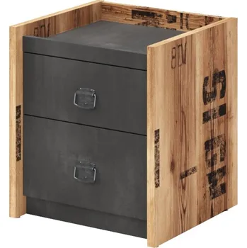 Noční stolek Noční stolek FARGO 12 smrk canyon/šedá industriální