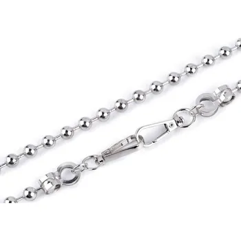 Řetízek Řetízek kuličkový na kabelky s karabinou délka 120 cm - nikl