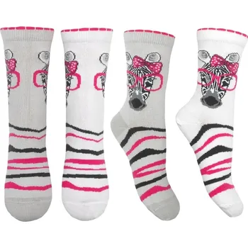 DOVOZ EU DÍVČÍ PONOŽKY ZEBRA šedé Velikost: 23/26
