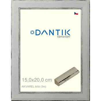 Rám na obraz DANTIK rámeček 15x20 | AKVAREL Bílá (Sklo Čiré) (Vyrobeno s láskou u nás v DANTIKU)