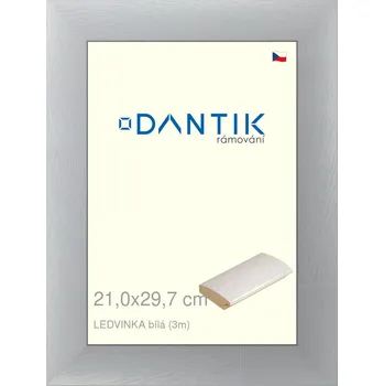 Rám na obraz DANTIK rámeček 21x29,7 | LEDVINKA bílá (Sklo Čiré) (Vyrobeno s láskou u nás v DANTIKU)
