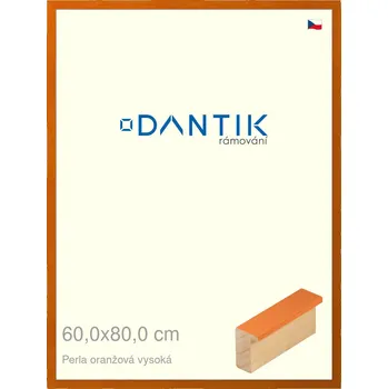 Rám na obraz DANTIK rámeček 60x80 | PERLA oranžová vysoká (Plexi Čiré) (Vyrobeno s láskou u nás v DANTIKU)