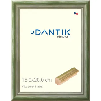 Rám na obraz DANTIK rámeček 15x20 | Y-ka zelená linka (Sklo Čiré) (Vyrobeno s láskou u nás v DANTIKU)