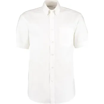 Pánská košile Kustom Kit Pánská prémiová oxford košile s krátkým rukávem v klasickém střihu Barva: Bílá, Velikost: 44 (XL/17H) K109