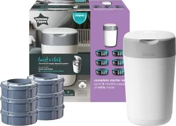 Koš na pleny Tommee Tippee Sangenic Twist & Click + 6 univerzálních kazet Twist bílý