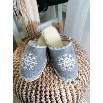 Dámská obuv Dámské papuče vločka filcová bílá model 87, VELIKOST 35