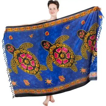 Šátek Sarong / pareo / plážový šátek s želvami Three Turtles Blue, Sittar.cz