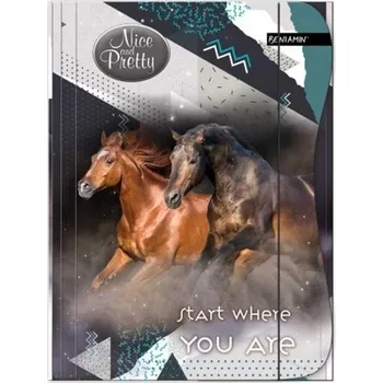 BENIAMIN SPISOVÁ SLOŽKA - DESKY NA SEŠITY A4 KONĚ NICE AND PRETTY šedá