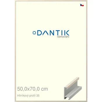 Rám na obraz DANTIK rámeček 50x70 | ALU profil 6035 Dýha slonová kost (Plexi Čiré) (Vyrobeno s láskou u nás v DANTIKU)