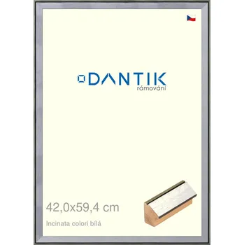 Rám na obraz DANTIK rámeček 42x59,4 | INCLINATA colori Bílá (Plexi Čiré) (Vyrobeno s láskou u nás v DANTIKU)