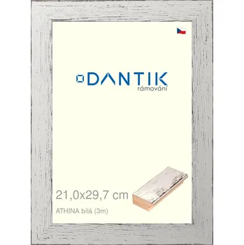 Rám na obraz DANTIK rámeček 21x29,7 | ATHINA Bílá (Sklo Čiré) (Vyrobeno s láskou u nás v DANTIKU)