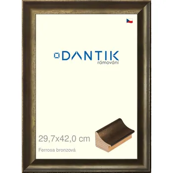 Rám na obraz DANTIK rámeček 29,7x42 | Ferrosa bronzová (Plexi Čiré) (Vyrobeno s láskou u nás v DANTIKU)