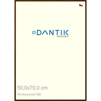 Rám na obraz DANTIK rámeček 50x70 | ALU profil 7269 Hnědá umbra broušená (Plexi Čiré) (Vyrobeno s láskou u nás v DANTIKU)