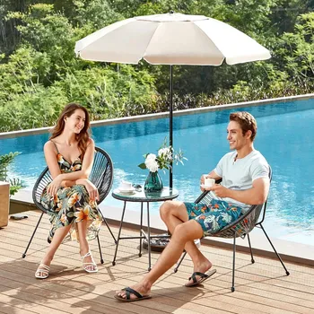 Zahradní sestava SONGMICS Set zahradních židlí a stolku Acapulco černý