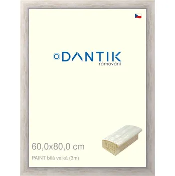 Rám na obraz DANTIK rámeček 60x80 | PAINT bílá velká (Plexi Čiré) (Vyrobeno s láskou u nás v DANTIKU)