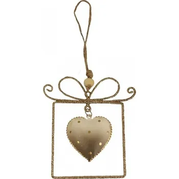 DEKORACE K ZAVĚŠENÍ SRDCE ZLATÉ