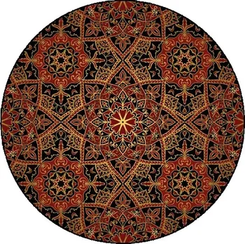 Koberec Fialový kulatý koberec s mandalou - 6,Rozměr 140 cm x 140 cm