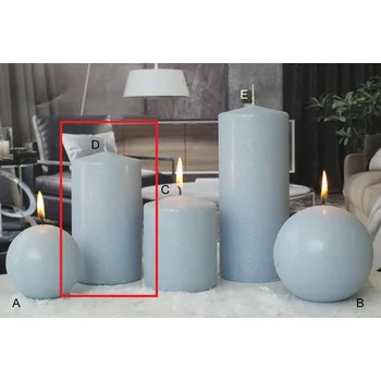 Svíčka Lima Ice pastel svíčka světle modrá válec 80 x 150 mm 1 kus