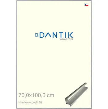 Rám na obraz DANTIK rámeček 70x100 | ALU profil 7002 Stříbrná matná (Plexi Čiré) (Vyrobeno s láskou u nás v DANTIKU)