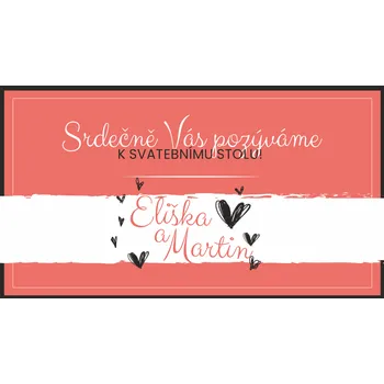 Svatební dekorace Personal Kartička ke stolu - Srdíčko Zvolte množství: od 31 ks do 60 ks