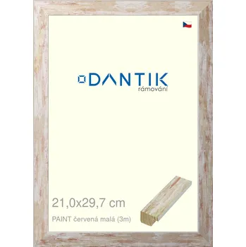 Rám na obraz DANTIK rámeček 21x29,7 | PAINT červená malá (Sklo Čiré) (Vyrobeno s láskou u nás v DANTIKU)