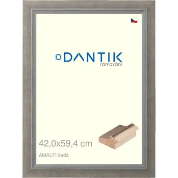 Rám na obraz DANTIK rámeček 42x59,4 | AMALFI šedá (Plexi Čiré) (Vyrobeno s láskou u nás v DANTIKU)