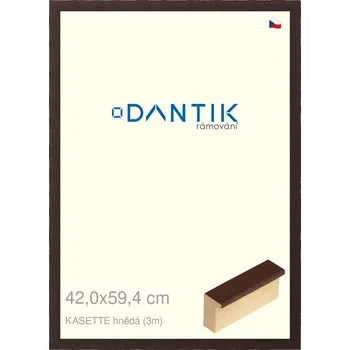 Rám na obraz DANTIK rámeček 42x59,4 | KASSETTE hnědá (Plexi Čiré) (Vyrobeno s láskou u nás v DANTIKU)