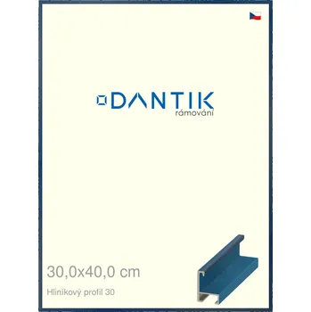 Rám na obraz DANTIK rámeček 30x40 | ALU profil 6030 Dýha barevná modrá královská (Plexi Čiré) (Vyrobeno s láskou u nás v DANTIKU)