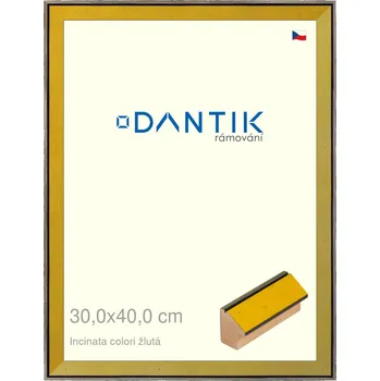 Rám na obraz DANTIK rámeček 30x40 | INCLINATA colori žlutá (Plexi Čiré) (Vyrobeno s láskou u nás v DANTIKU)