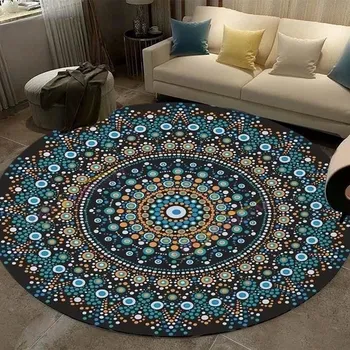 Koberec Vintage mandala kulatý koberec do obýváku - 18,60 cm x 60 cm