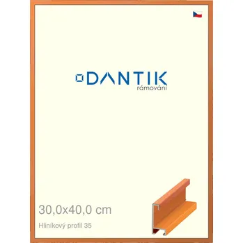 Rám na obraz DANTIK rámeček 30x40 | ALU profil 6035 Dýha barevná oranžová (Plexi Čiré) (Vyrobeno s láskou u nás v DANTIKU)