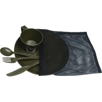 Outdoor vaření Jídelní set pro jednu osobu 5dílů (Sada 5ks plastového nádobí pro jednu osobu, prakticky balená v pytlíku.)