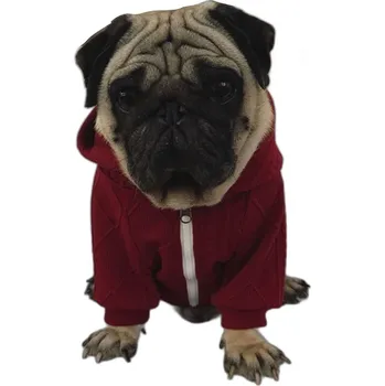 Dámský svetr Surtep Animals Svetr s kapucí Bulldog Barva: Vínová, Velikost: L