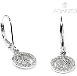 Stříbrné visací náušnice se zirkony na patent