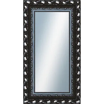 Zrcadlo DANTIK - Zarámované zrcadlo - rozměr s rámem cca 50x90 cm z lišty ROKOKO černá lesklá (2632)