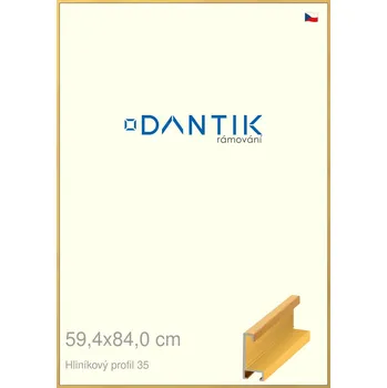 Rám na obraz DANTIK rámeček 59,4x84 | ALU profil 6035 Dýha barevná žlutá (Plexi Čiré) (Vyrobeno s láskou u nás v DANTIKU)
